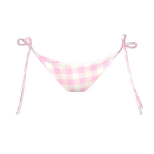 Load image into Gallery viewer, Lana Bikini Bottoms, pink and white gingham print. Designed and handmade in New Zealand by Mellow Kiti
